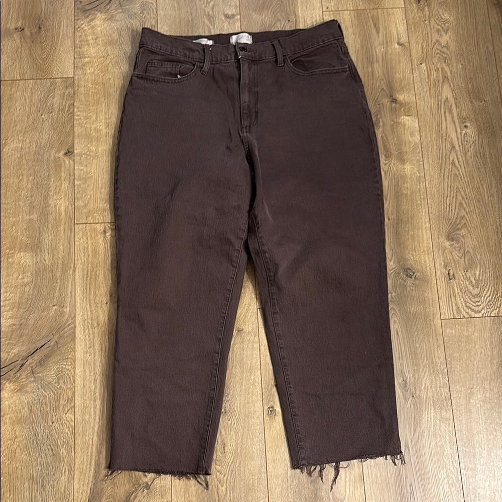 Women's Brown Jeans, universal thread, worn twice, frayed edge